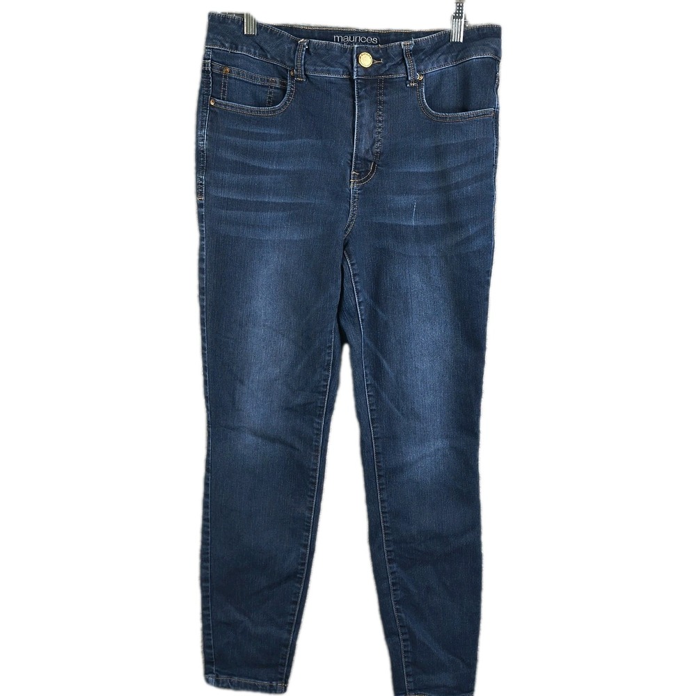 Maurices Everflex Jeans Womens 12 Reg Blue Faded Pockets